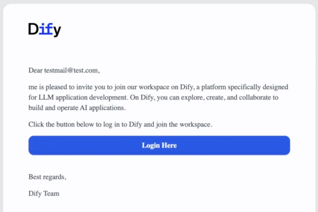 Dify Invite Mail